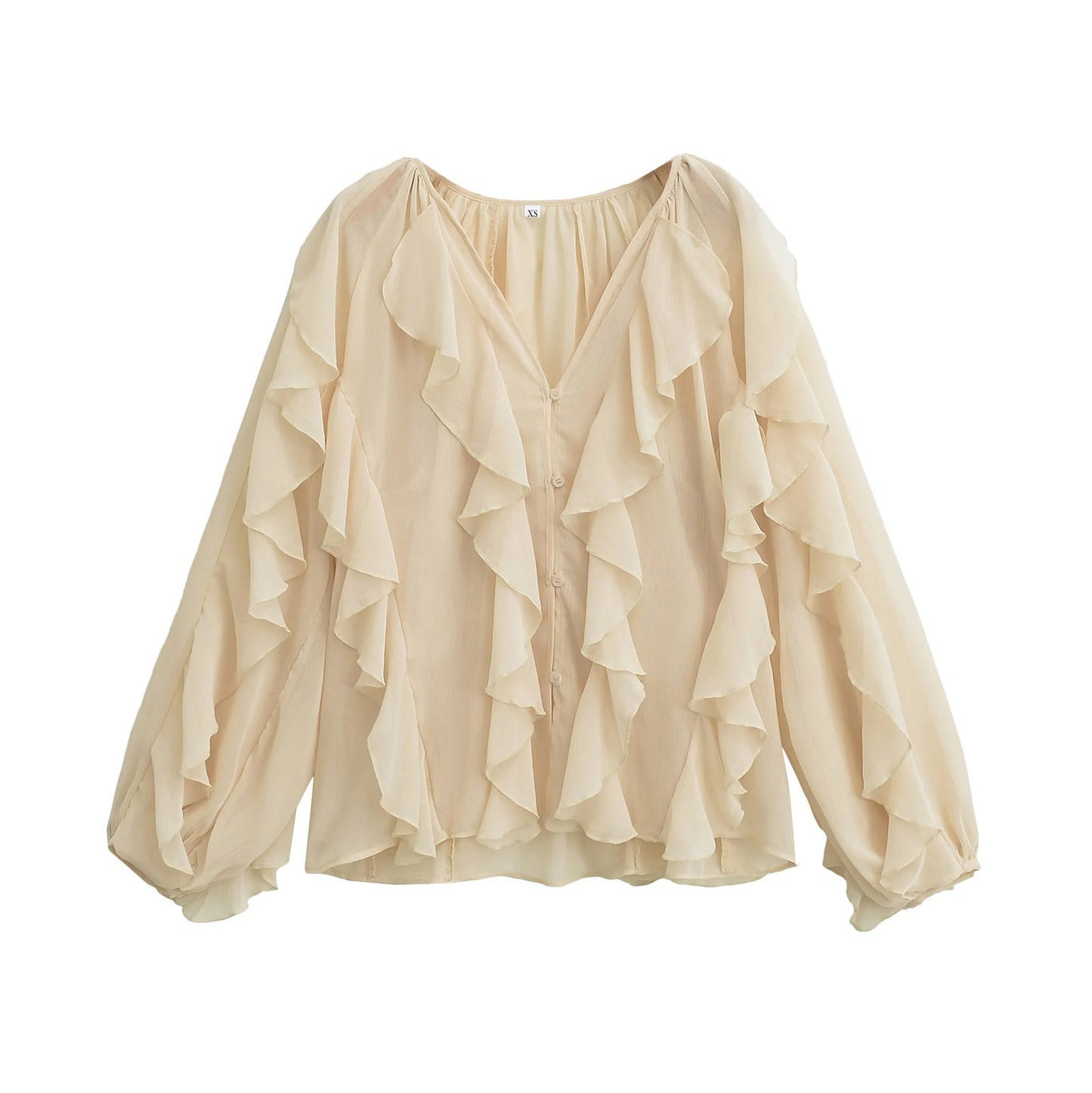 Blusa translúcida a la moda para mujer